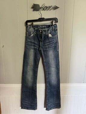 Rock & Roll Cowgirl Dark Blue Faded Bootcut Jeans